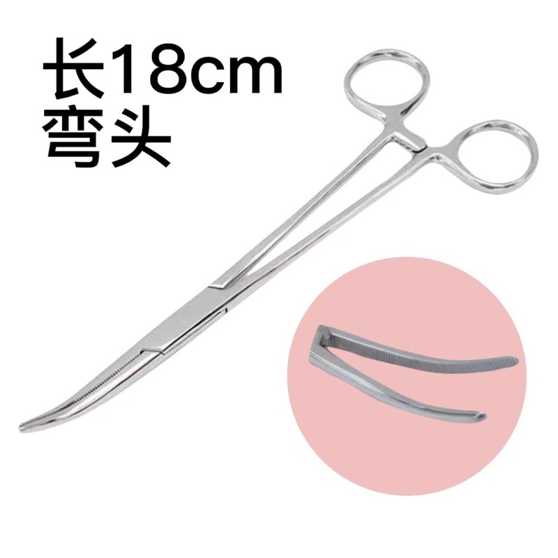 ステンレス医療用止血鉗子ピンセット釣りフック抜缶工具獣用ペット縫合針保持器直エルボ|undefined