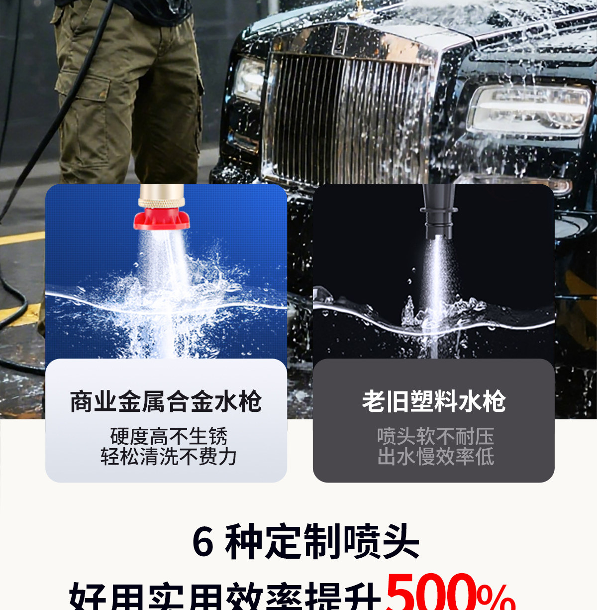 Black Cat Ching 220V New High-Pressure Washer for Home Car Washing, Powerful Floor Cleaning, Commercial Car Washer