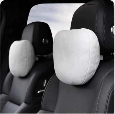 Support Neck Pillow Perforated: Headrest - suede-warm-rice-set-of-two