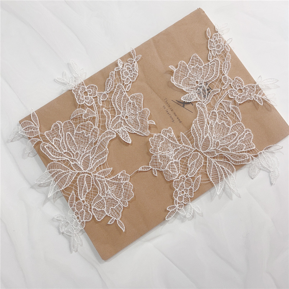 Lace white silk threads, bride's veil, decorations, with embroidery
