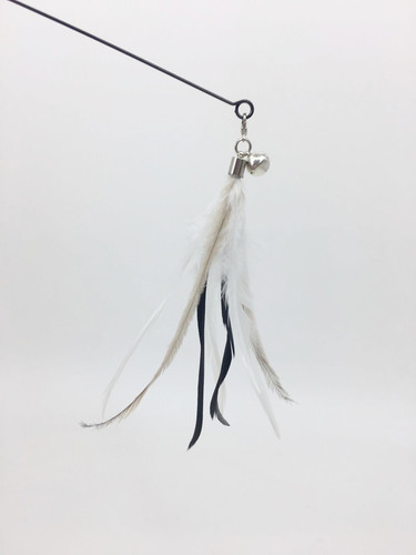 Starfish Cat Teaser Feather Bell Long Rod Soft Humanoid Fishing Cat Wand Durable Replaceable Head Cat Toy