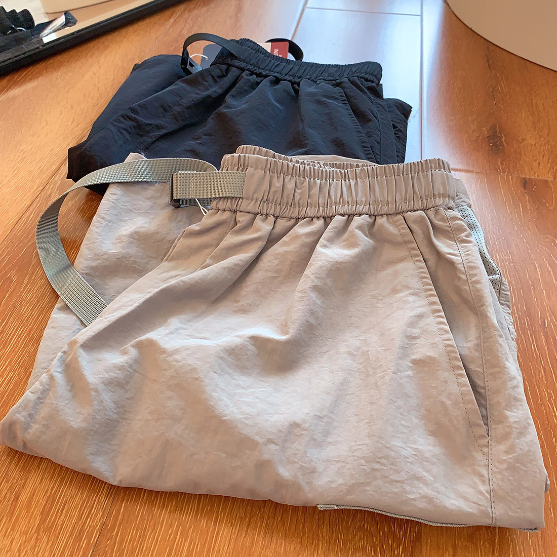 Outdoor Lightweight Summer Men's Straight Loose Breathable Multi-Pocket Buckle Cargo Casual Shorts Knee-Length Shorts