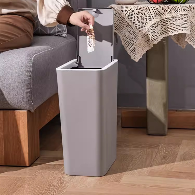 分類の組み合わせの狭い形の押しはゴミ箱のトイレの挟み式の収納桶の客間の長方形のごみの筒を覆います。|undefined