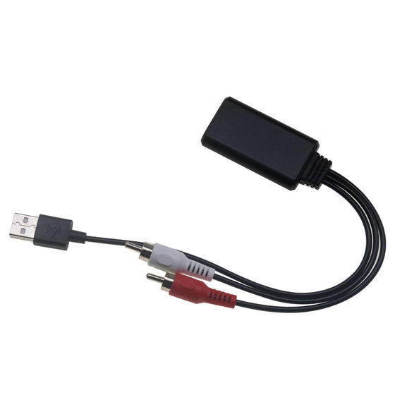 Car universal lotus head 2RCA interface wireless bluetooth module music adapter AUX audio USB power
