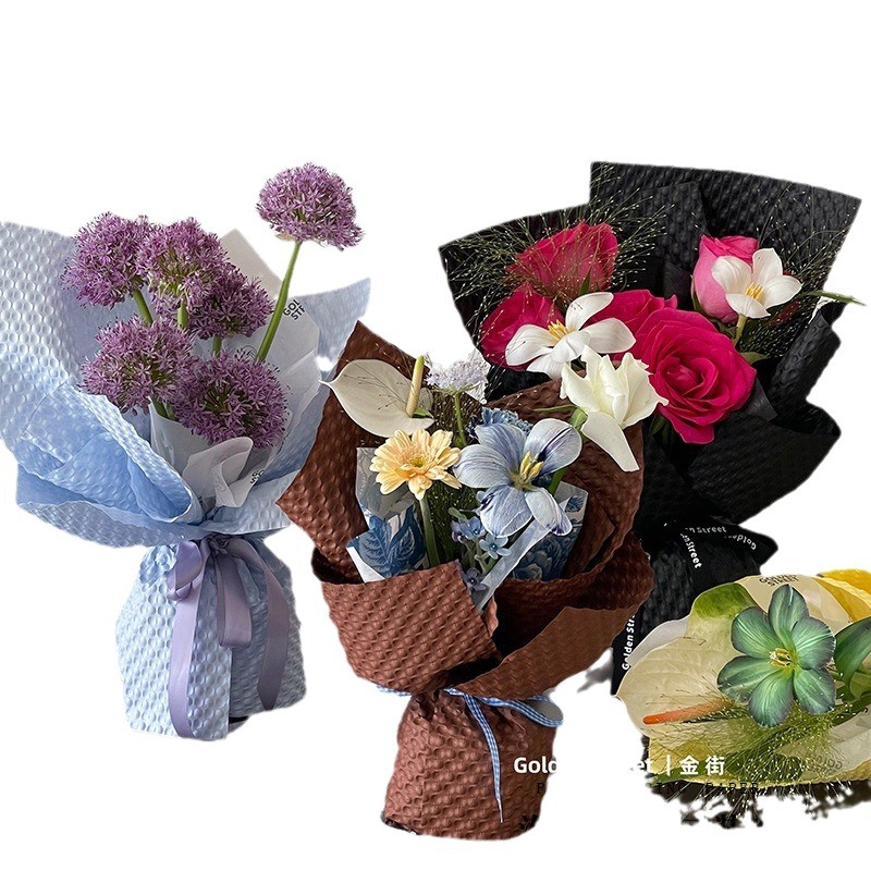 Roland puff papel tridimensional en relieve engrosado impermeable Fenghua arte papel táctil forma flor embalaje tienda de flores materiales
