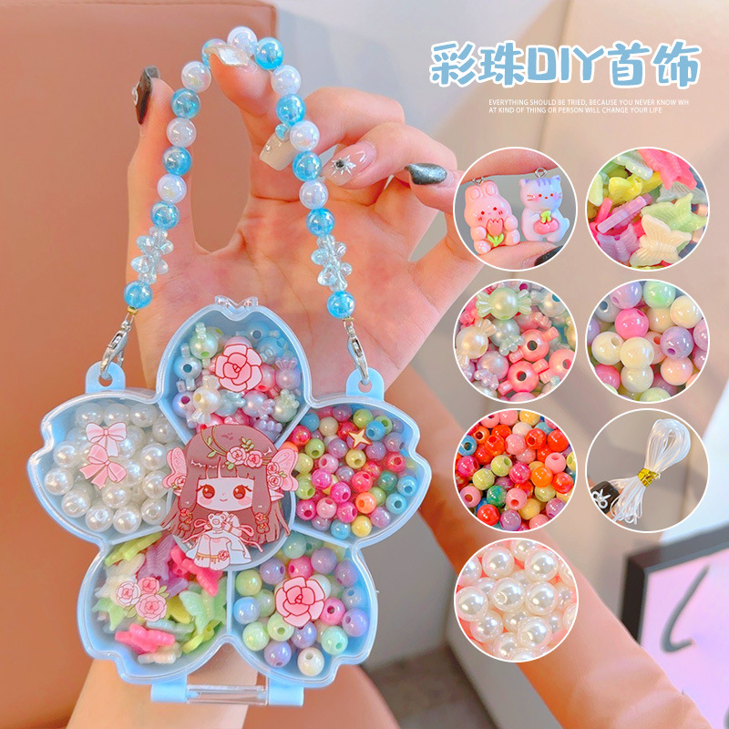 Joyero de bricolaje de flores pequeñas azules 1 pieza