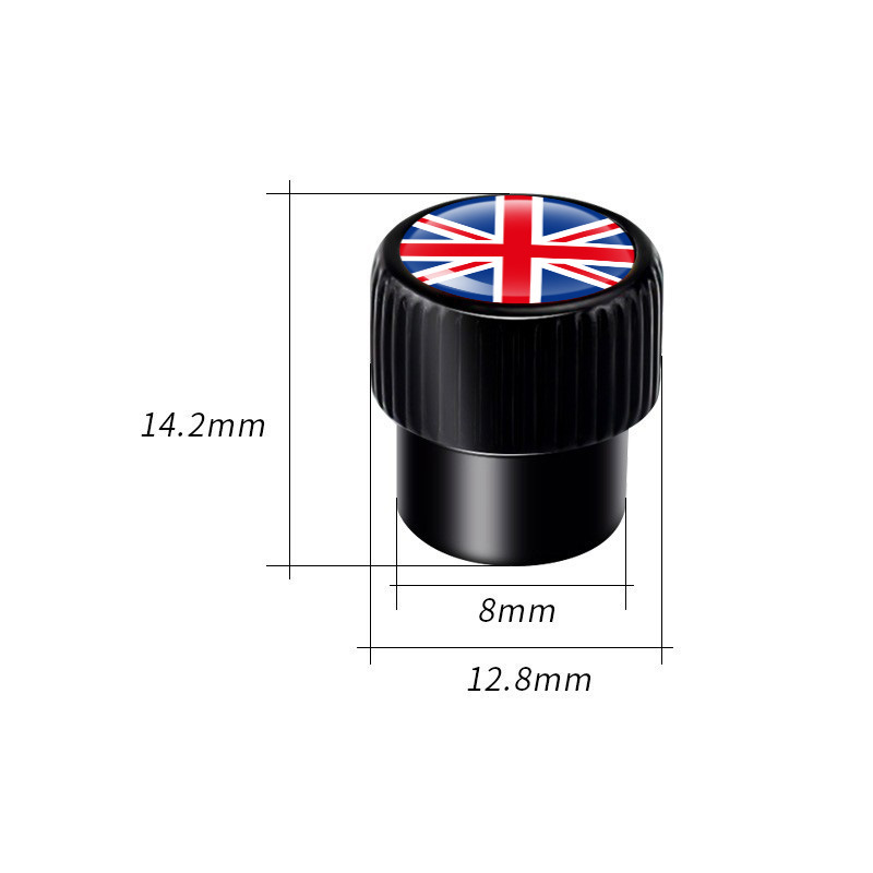 Cross-border car exterior aluminum alloy British flag valve cap valve cap creative air nozzle cover car exterior