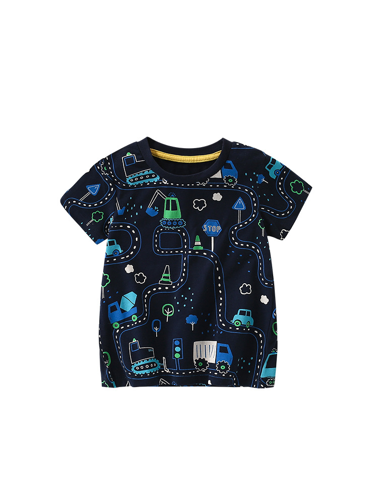 Malwee ropa para niños de verano casual nueva camiseta europea y americana de cuello redondo guapo ropa para niños