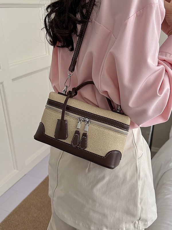 Bolso de mano de tendencia transfronteriza 2026 nuevo bolso de caja de empalme de moda nicho bolso de lujo pequeño image 3
