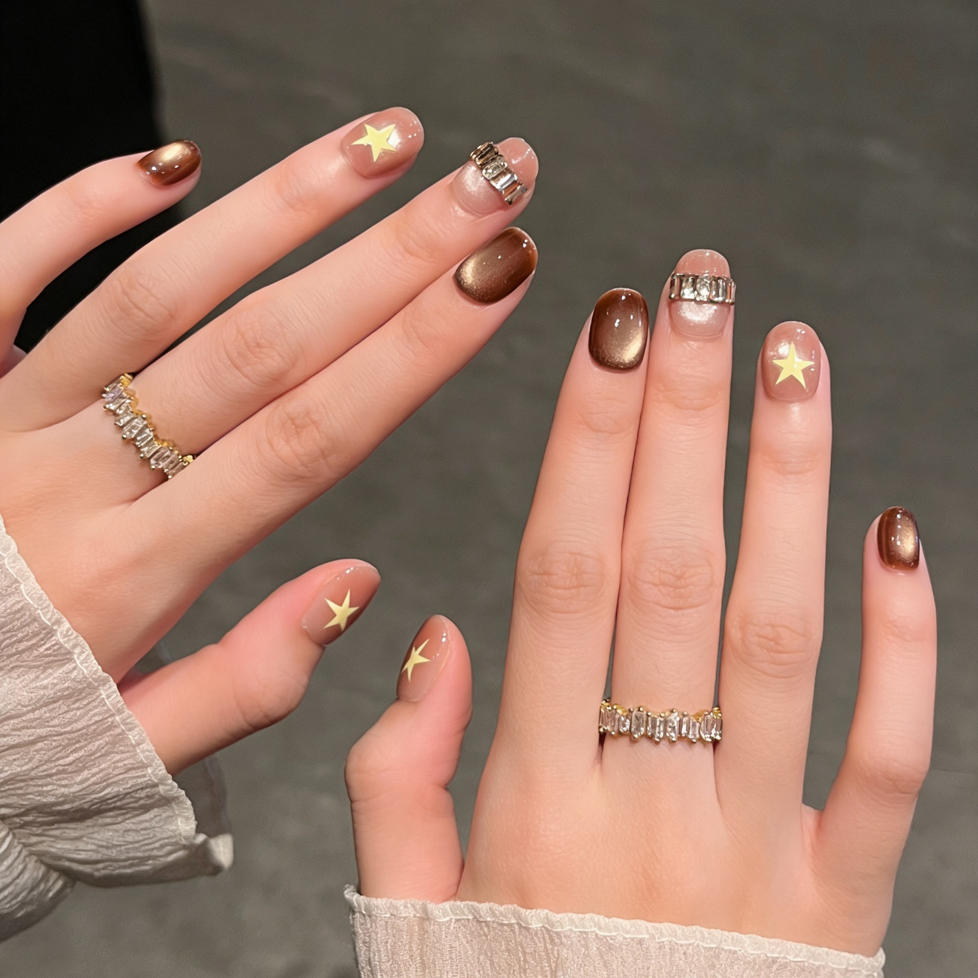 Uña corta de uso universal sensación de alta calidad pura manicure parche de uñas hecha a mano productos terminados nicho temperamento parche de uñas desmontable