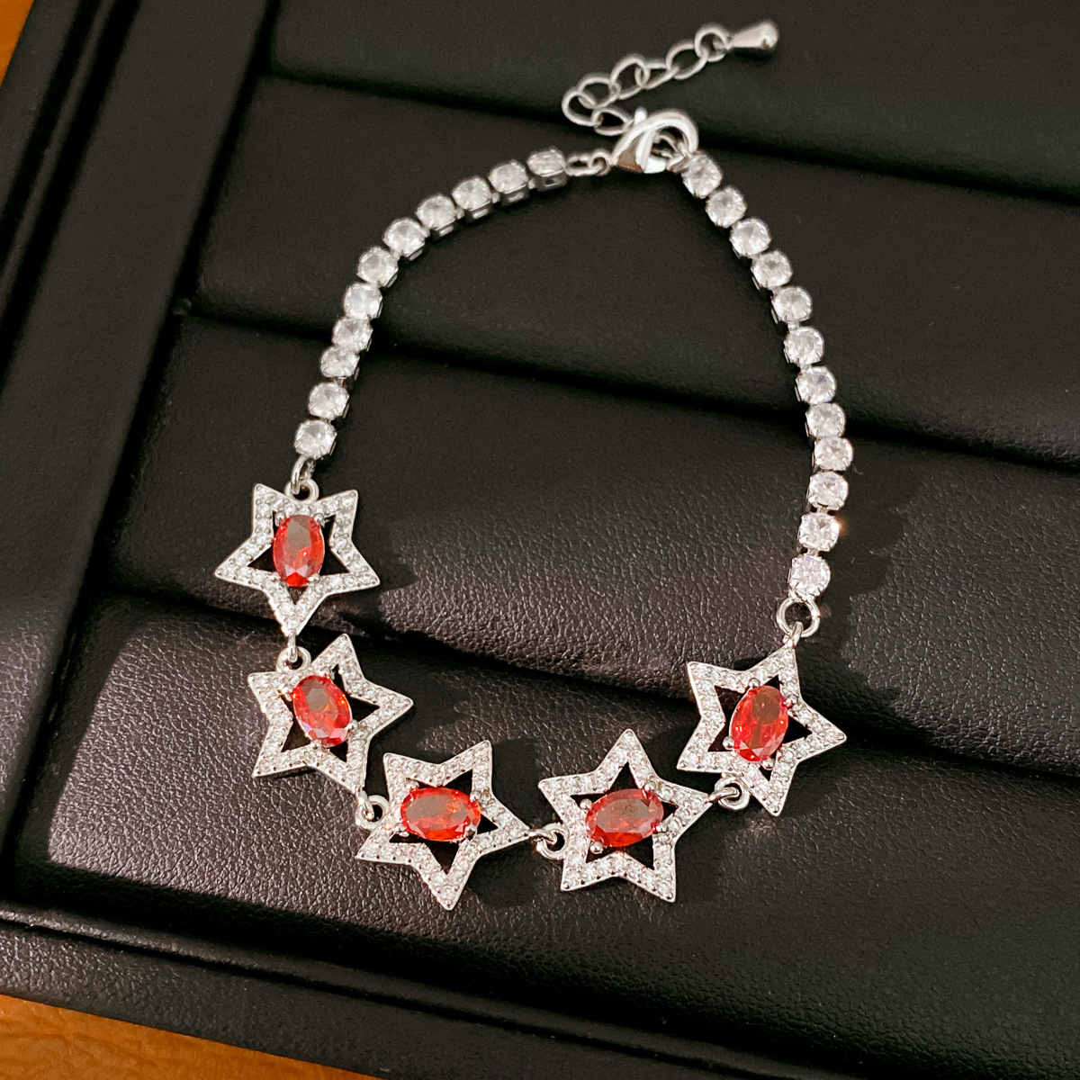 Zircon oval hueco pulsera estrella ligera de lujo nicho de alta sensación pulsera temperamento exquisito joyería de moda versátil image 8