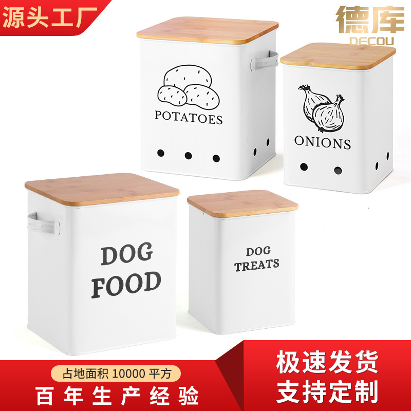 Juego de recipientes metálicos para almacenar patatas y cebollas, los más vendidos de Amazon, con tapa de bambú, material grueso, gran capacidad, duradero, calidad de exportación.