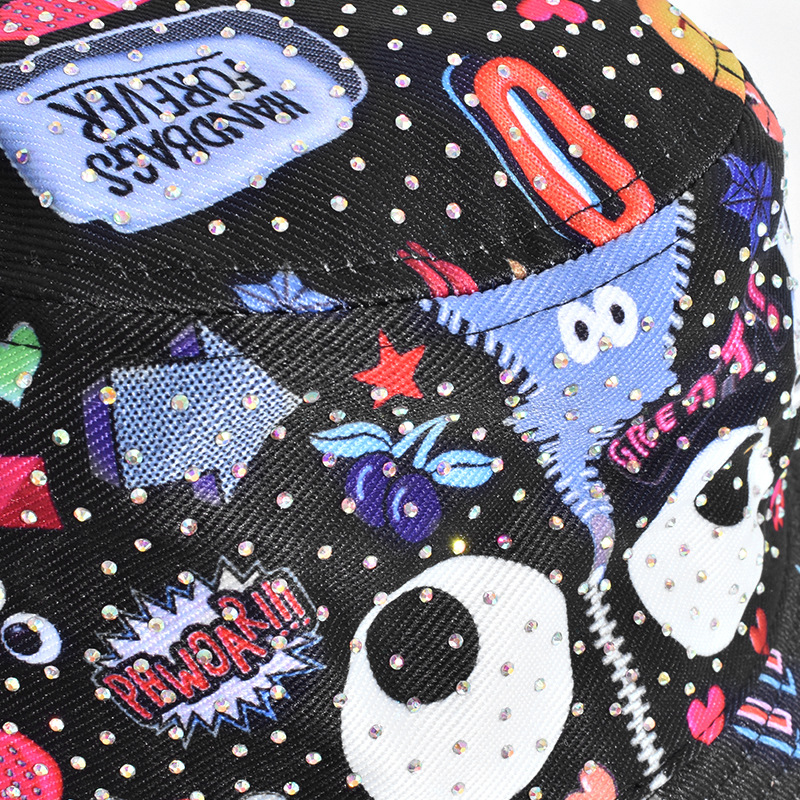 Impreso graffiti sombrero femenino verano protección solar UV pescador sombrero cara cubierta sol sombrero grande