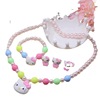 Children's necklace from pearl, chain, set, hair accessory with bow, wholesale