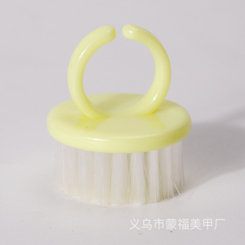 新款美甲指环刷软毛戒指刷短柄柔软扫灰尘清洁打磨指甲粉尘刷工具|undefined