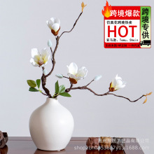 跨境亚马逊新中式仿真玉兰花假花玉兰家居客厅桌面婚庆装饰品摆件