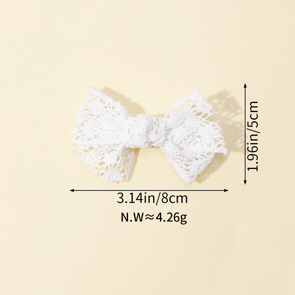 Nuovi accessori per capelli per bambini transfrontalieri Forcina per capelli con fiocco in pizzo per bambini europei e americani, non danneggiano i capelli, clip laterale all'ingrosso_voghion.com