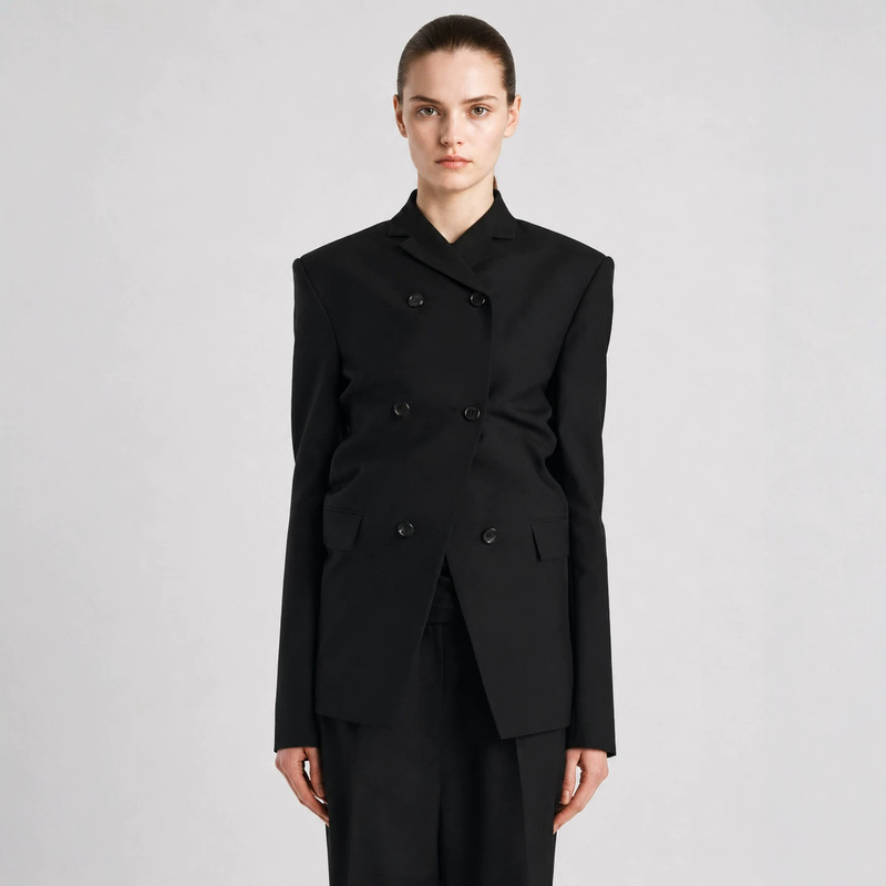 Shenzhen Nanyou Women's Mid-Length Double-Breasted Blazer 2026 Summer New High-End Light Luxury Elegant Top