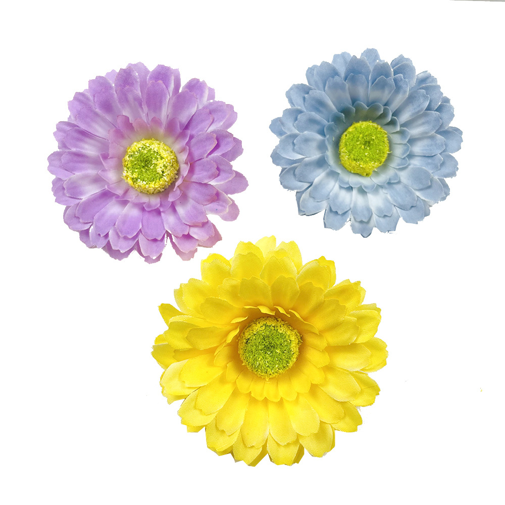 Simulación de la cabeza de gerbera Fulang crisântemo flores falsas DIY tocado material de pinza de flores de fotografía en el hogar adornos florales