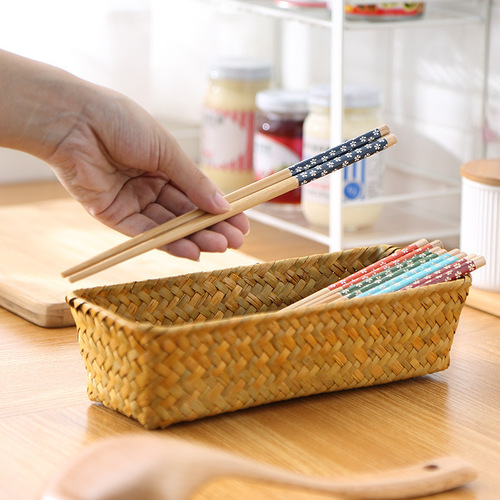 印花筷子五色小碎花樱花筷子厨房餐具碗筷搭配套装竹筷子批发