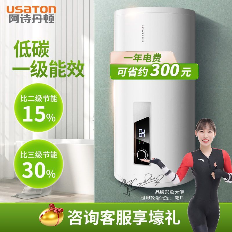 阿诗丹顿一级能效电热水器家用洗澡机农村省电简易热水器包安装