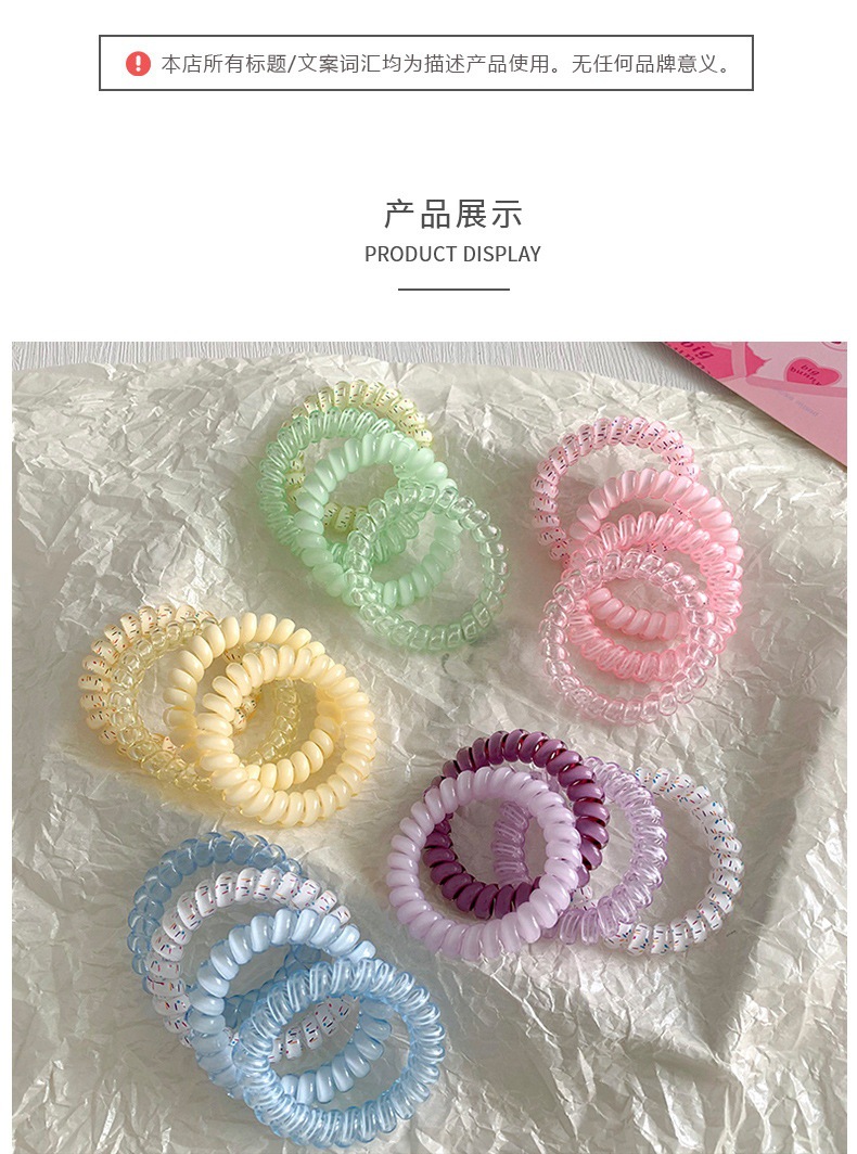 Korean-Style High-Quality Grape Coconut Hair Tie with Polka Dots, Telephone Line Style, Fresh and Versatile for Summer, Suitable for Daily Use