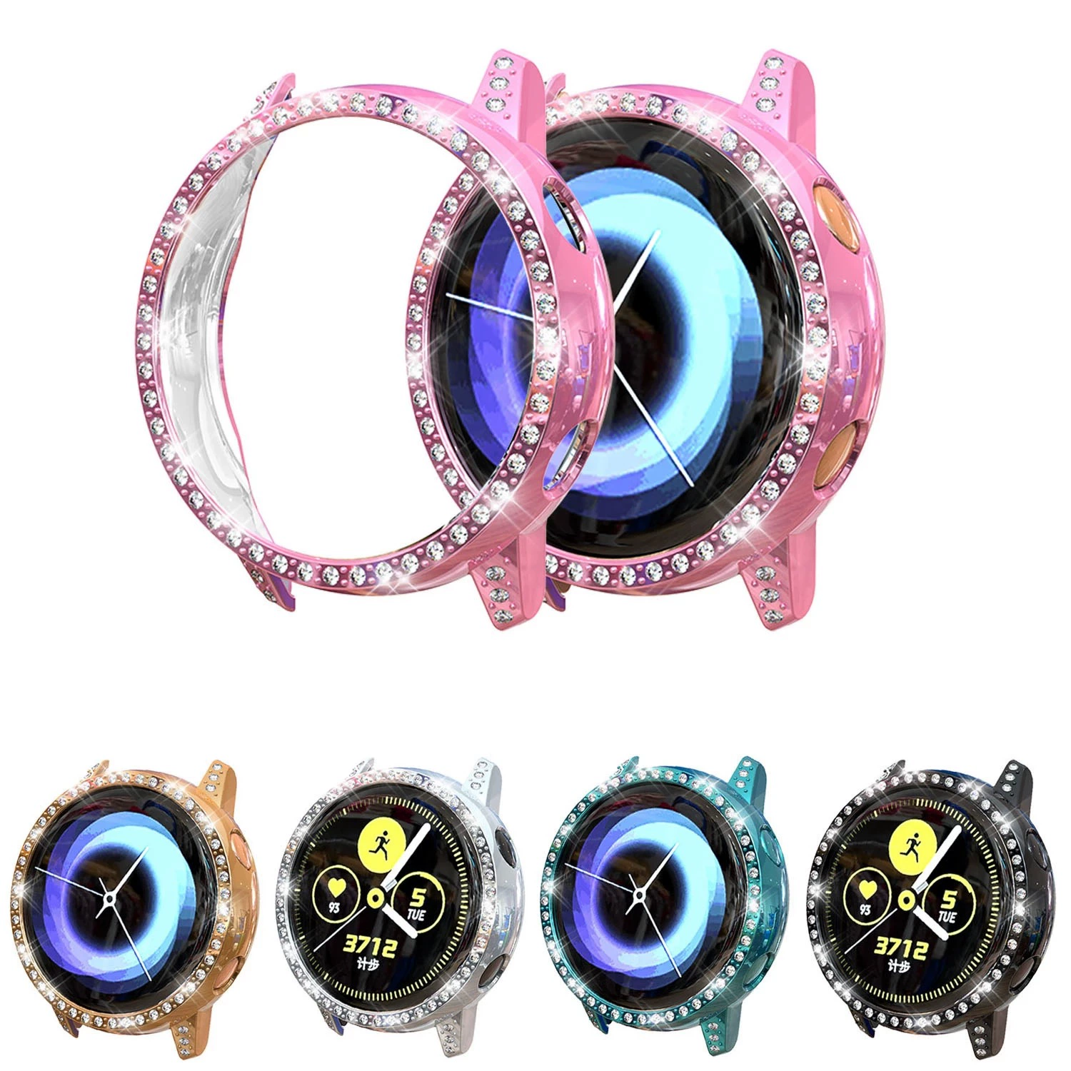 Подходит для Samsung Galaxy Watch Active C корпус Электро-покрытие из PC одиночный бриллиантовый порошок защита Cathelon