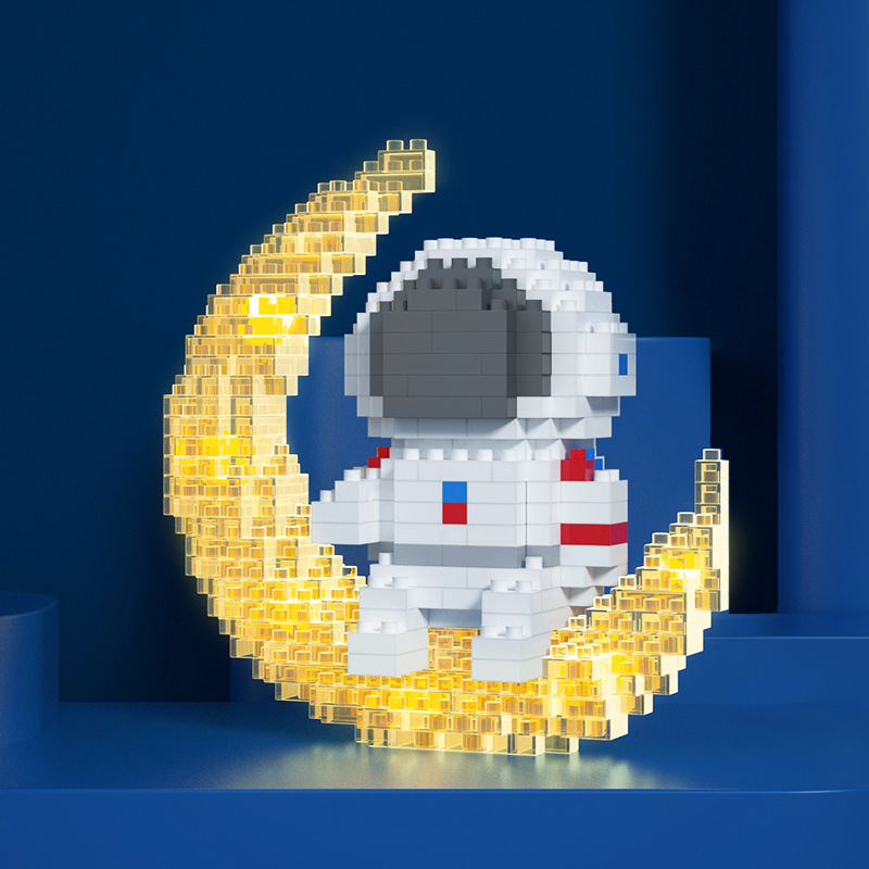 Mekensham partículas pequeñas ensamblar bloques de construcción adultos juguetes difíciles astronauta al por mayor y al por menor de una sola pieza de entrega