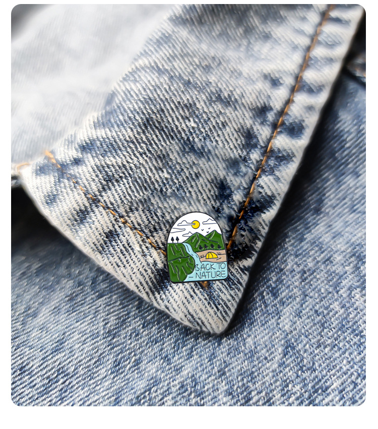Cartoon Style, Cute Style Cartoon Style Cute Pin Letter Landscape Alloy Enamel Unisex Brooches
