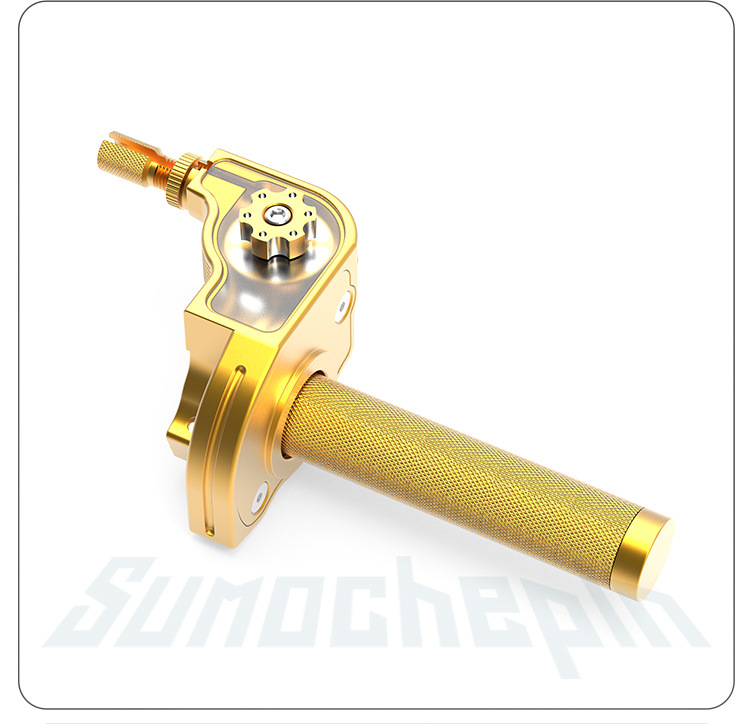 Off-Road Motorcycle Large Twist Throttle Handlebar Modification Visual Cnc Aluminum Alloy Large Twist/Fuel Turn Handle Throttle Cable Universal