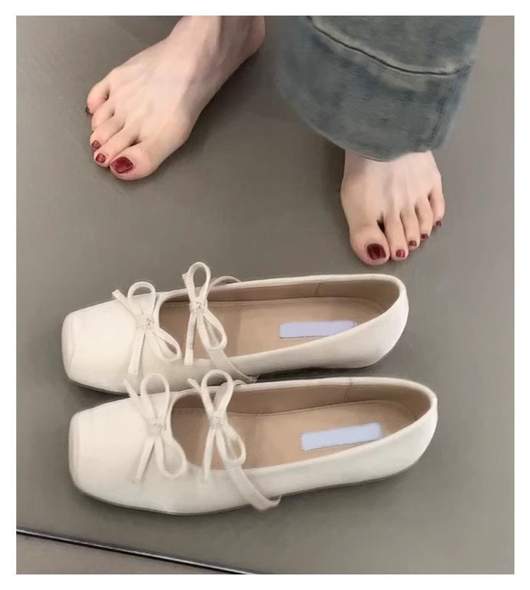 2026 zapatos de ballet de arco cuadrado de verano suaves zapatos de estilo francés de altura interior zapatos Mary Jane zapatos de ventano de noche