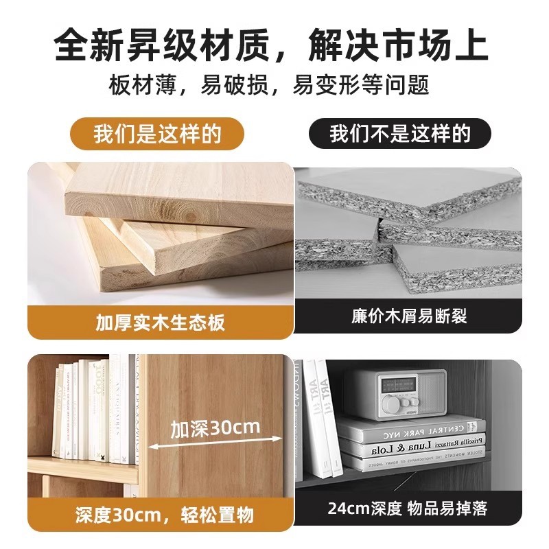 Estante de libros estante de piso estante de estudiantes armario de almacenamiento integrado contra la pared armario de almacenamiento doméstico sala de estar mostrador gabinete vertical