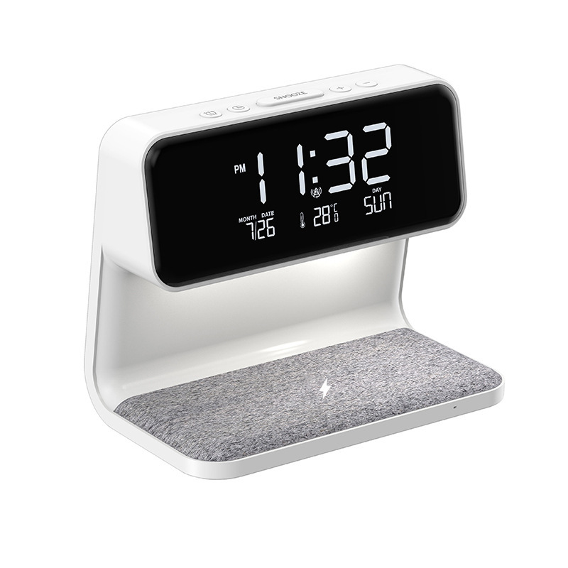 Amazon large screen perpetual calendar student clock desk lamp integrated bedroom bedside mobile phone wireless charging nightlight factory