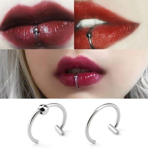 European and American style stainless steel piercing jewelry, no-hole fake lip rings, lip clamps, cross-border e-commerce source products, nose ring piercing jewelry, lip studs