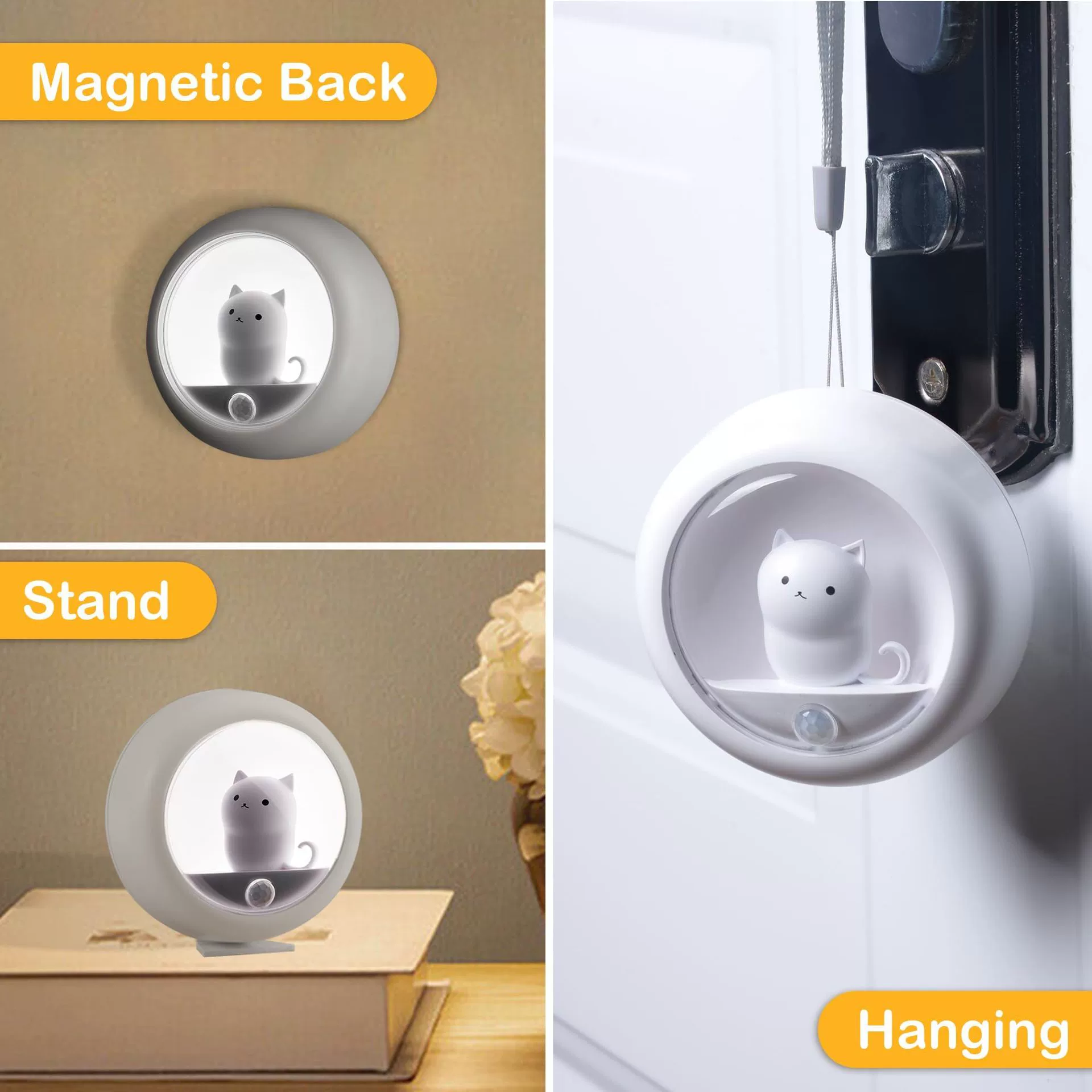 (Cross-border trading), magnetic sensor, LED adjustable night light, handheld sconce, cat