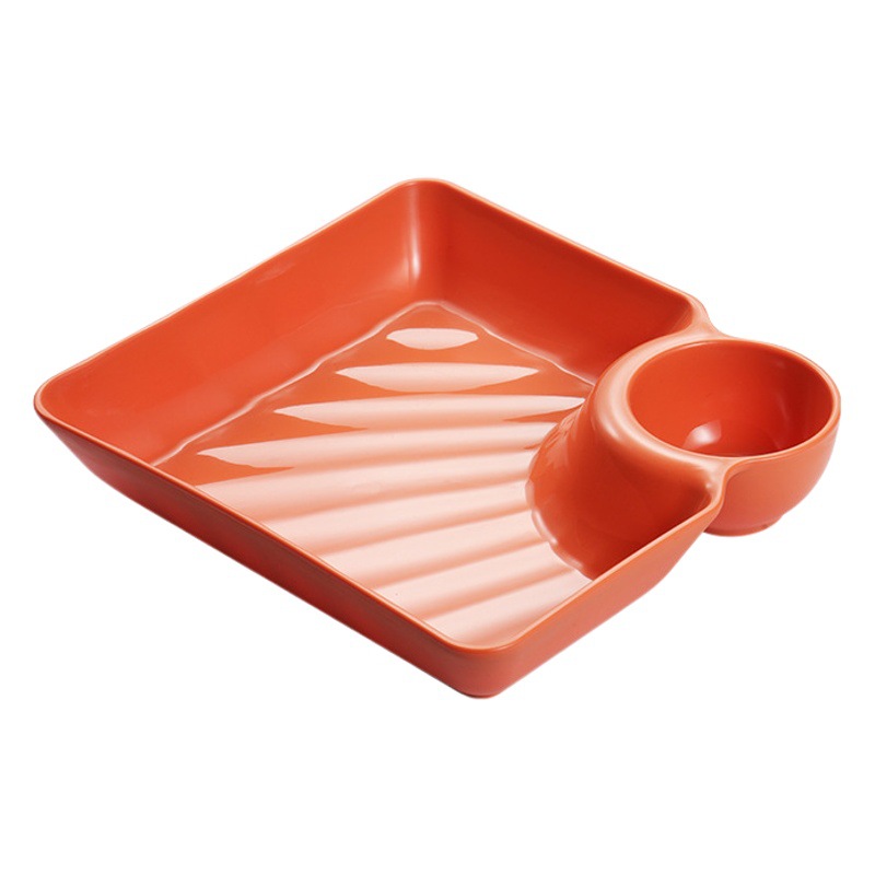 Plaza PP snack plato dumpling bandeja hogar estilo japonés con plato de vinagre sushi dumpling pastelería fideos papas fritas