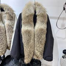 25冬季新款可拆卸加拿大狼毛皮草外套鹅绒羽绒服时尚保暖雪山派克