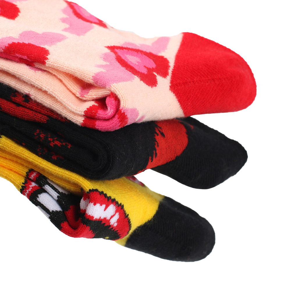 60g Weight Socks Classification Socks Lingerie Type Cotton Fabric Type Stretchy Elasticity A Pair Quantity Daily Occasion Comfort Function Valentine'S Day Festival Lips, Heart Shape Pattern All Seasons Season Unisex Gender Simple Style Style Simple Style Unisex Lips Heart Shape Cotton Crew Socks A Pair 21