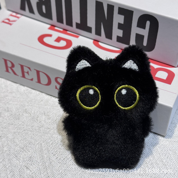 새로운 검은 고양이 인형 봉제 인형 펜던트 고양이 장난감 펜던트 커플 선물 삐걱거리는 인형 배치