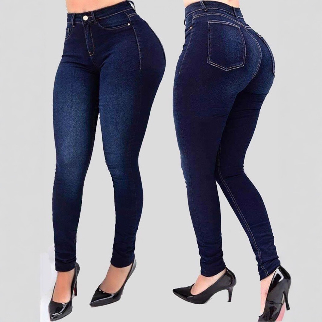 ChicShe European American Cross-Border Autumn And Winter New Women's Fashion Slim High-Waist Stretch Skinny Jeans For Women_ecoleips.com