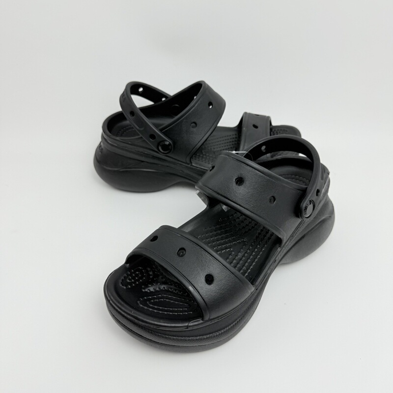 Cro Cardia Whale Double Strap Hole Shoes Women's Thick Sole Heightening Anti-Slip Toe Sandals Celebrity Same Style Beach Shoes