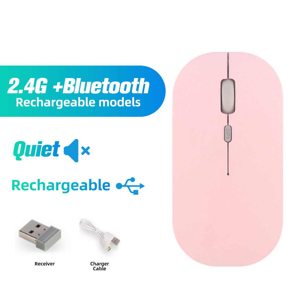 New Bluetooth dual-mode wireless charging, silent computer, laptop, office game, luminous 2.4G mouse_voghion.com