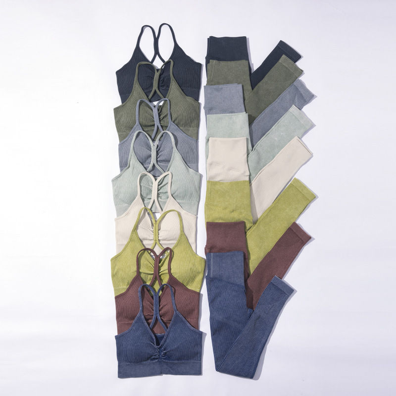 2022 Ins Cross-Border New Product Sand-Washed Seamless Yoga Wear Women's Knitted Sports Fitness Intimates High-Waist Butt-Lifting Pants