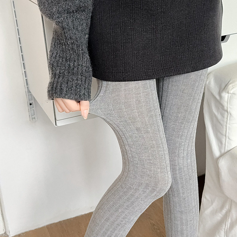 Autumn and Winter Miu Versatile Ins-Style Ribbed Leggings Women's Ins-Style Pairing with Short Skirts and Jumpsuits