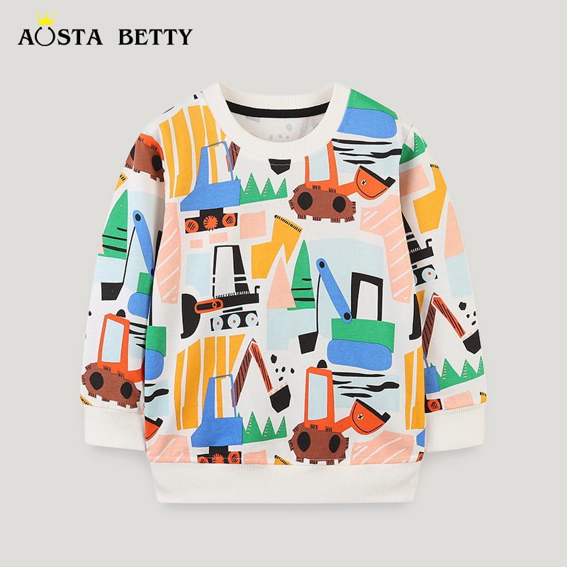 European and American style children's clothing hoodies autumn new products boys long-sleeved undershirts cartoon round neck children's hoodies cross-border sourcing 