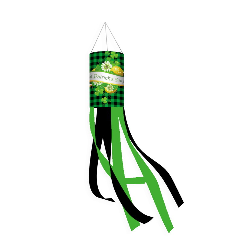 Transfronterizo nuevo Festival irlandés conducto de aire bandera patio jardín decoraciones al aire libre St. Patrick Windsock