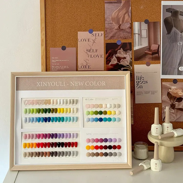 Cross-Border Nail Polish Glue 12Ml*48Pcs Nail Polish Glue Temu Popular Shein Solid Color Nail Polish Glue for Foreign Trade Manicure