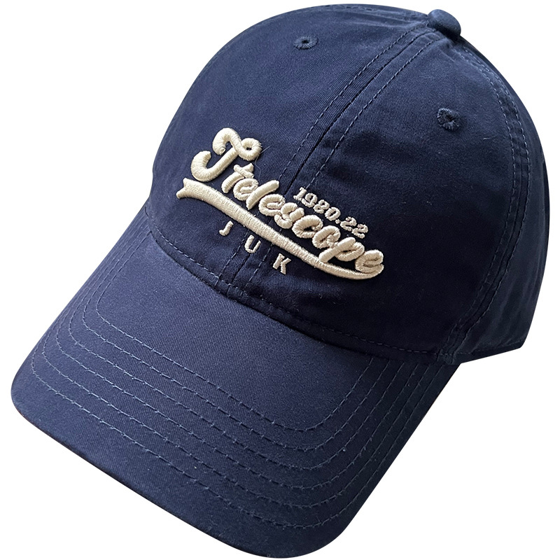 Corea del Sur Inglés bordado sombrero de béisbol mujer pareja de cabeza grande cara pequeña sombrero de protección solar