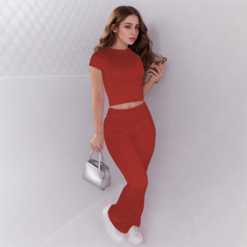 Holiday Daily Women's Streetwear Solid Color Spandex Polyester Pants Sets Pants Sets display picture 16