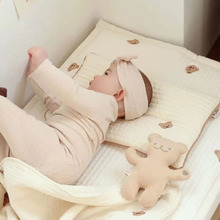 新款韩版婴幼儿枕芯 夏季透气安抚枕宝宝睡觉枕芯 纯棉刺绣定型枕